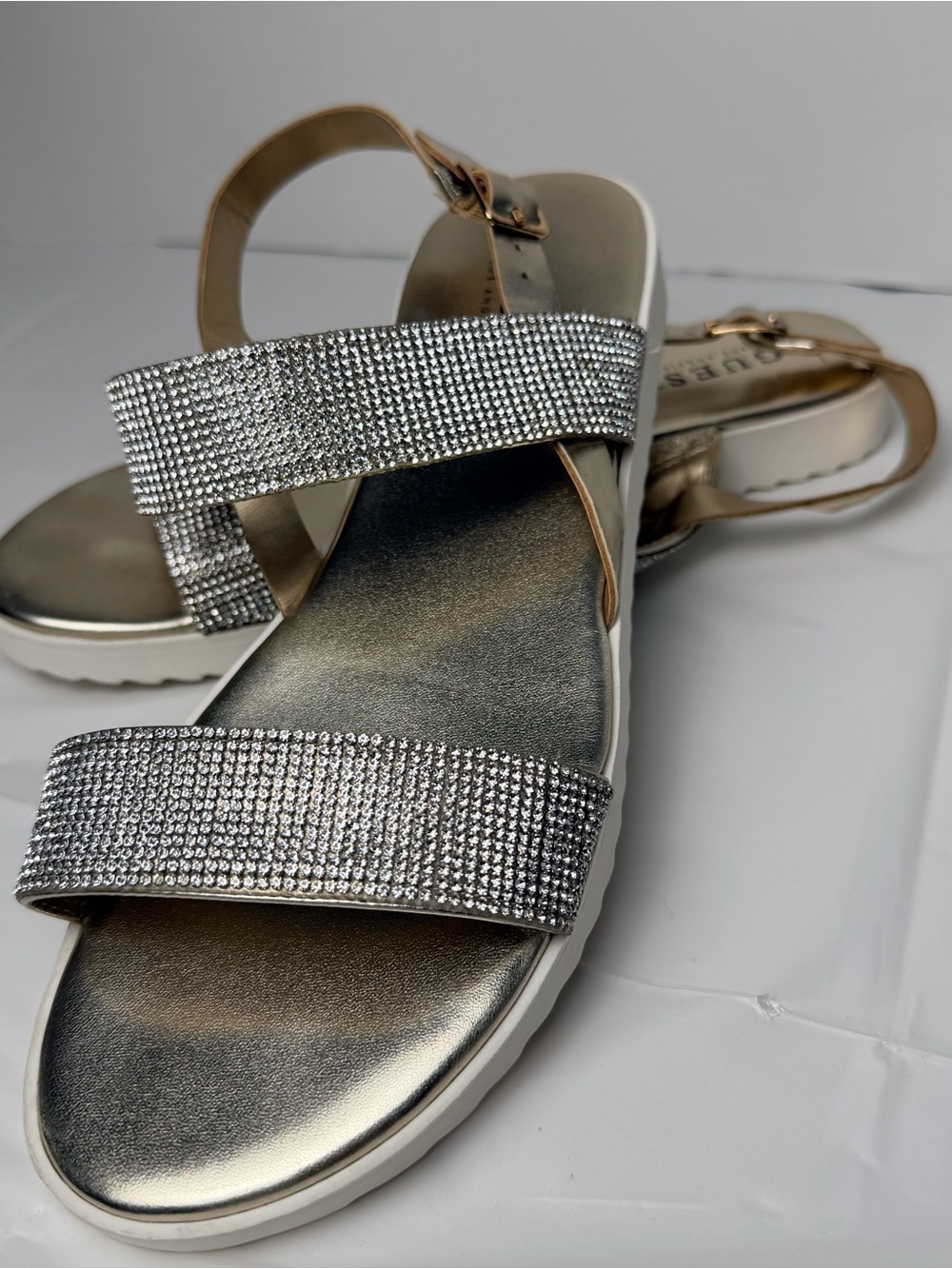 Guess Women's  Rhinestone Strappy Sandals